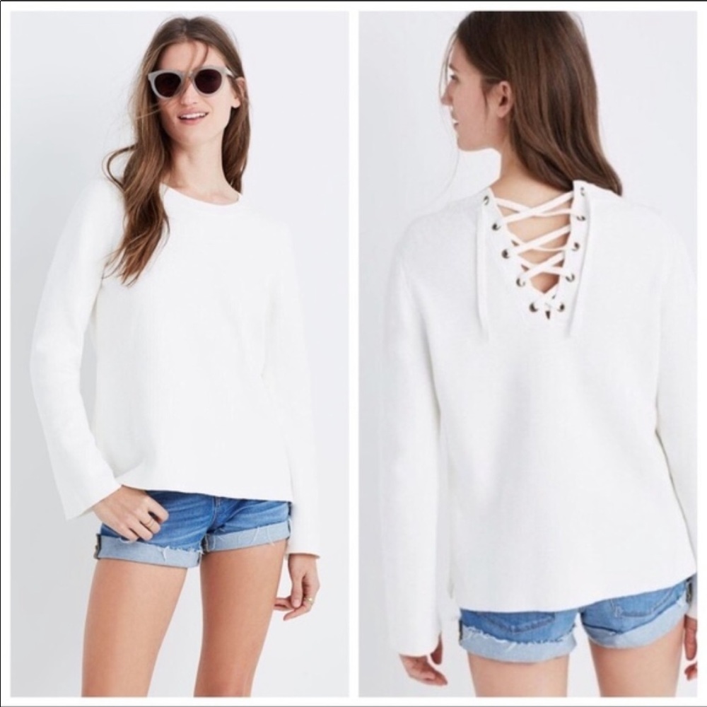 Madewell Tie-Back White Sweater